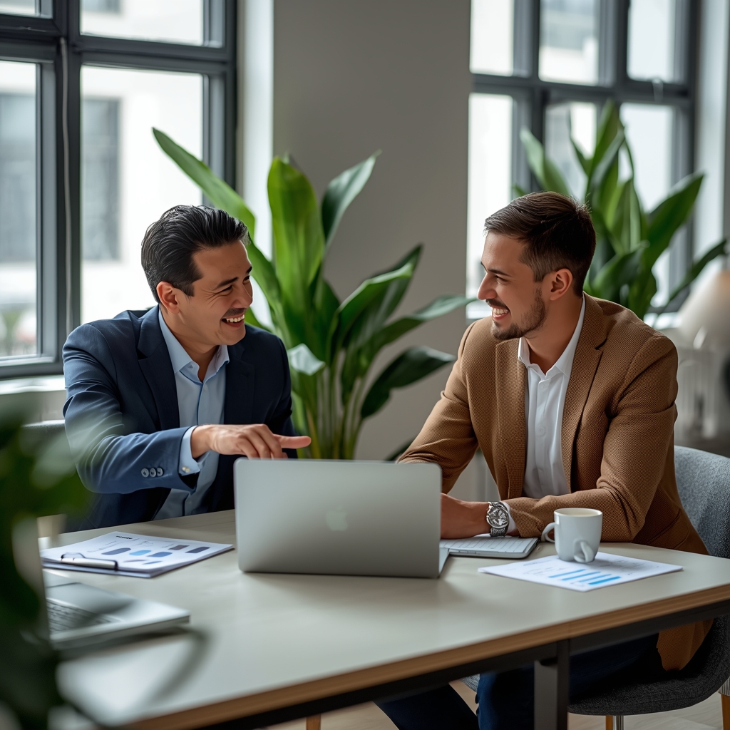 Business consultation over coffee